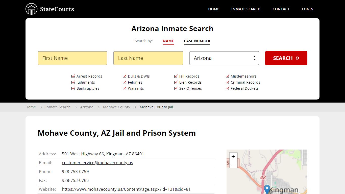 Mohave County Jail Inmate Records Search, Arizona - StateCourts